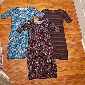 Three Bodycon Julia Dresses by Lularoe size XS.